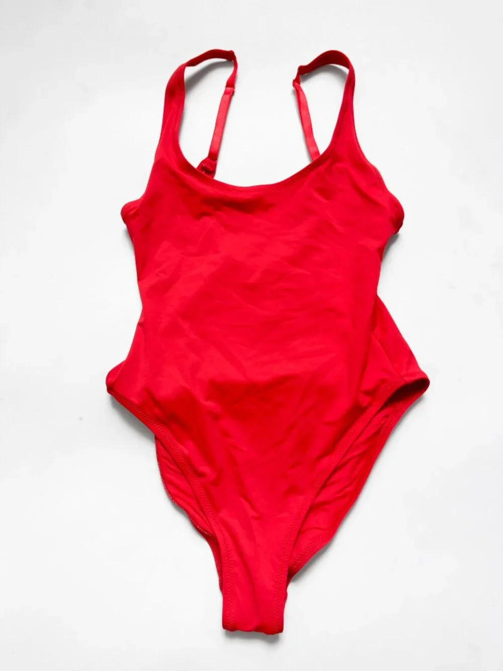 Skims Signature Swim Scoop Neck One Piece Ruby Red Size Medium NEW NWT